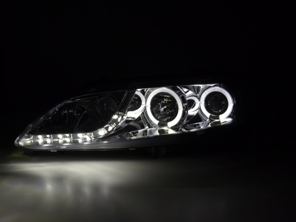 Scheinwerfer Set Daylight LED TFL-Optik Mazda 6 02-07 chrom Scheinwerfer Set Daylight LED TFL-Optik Mazda 6 02-07 chrom
